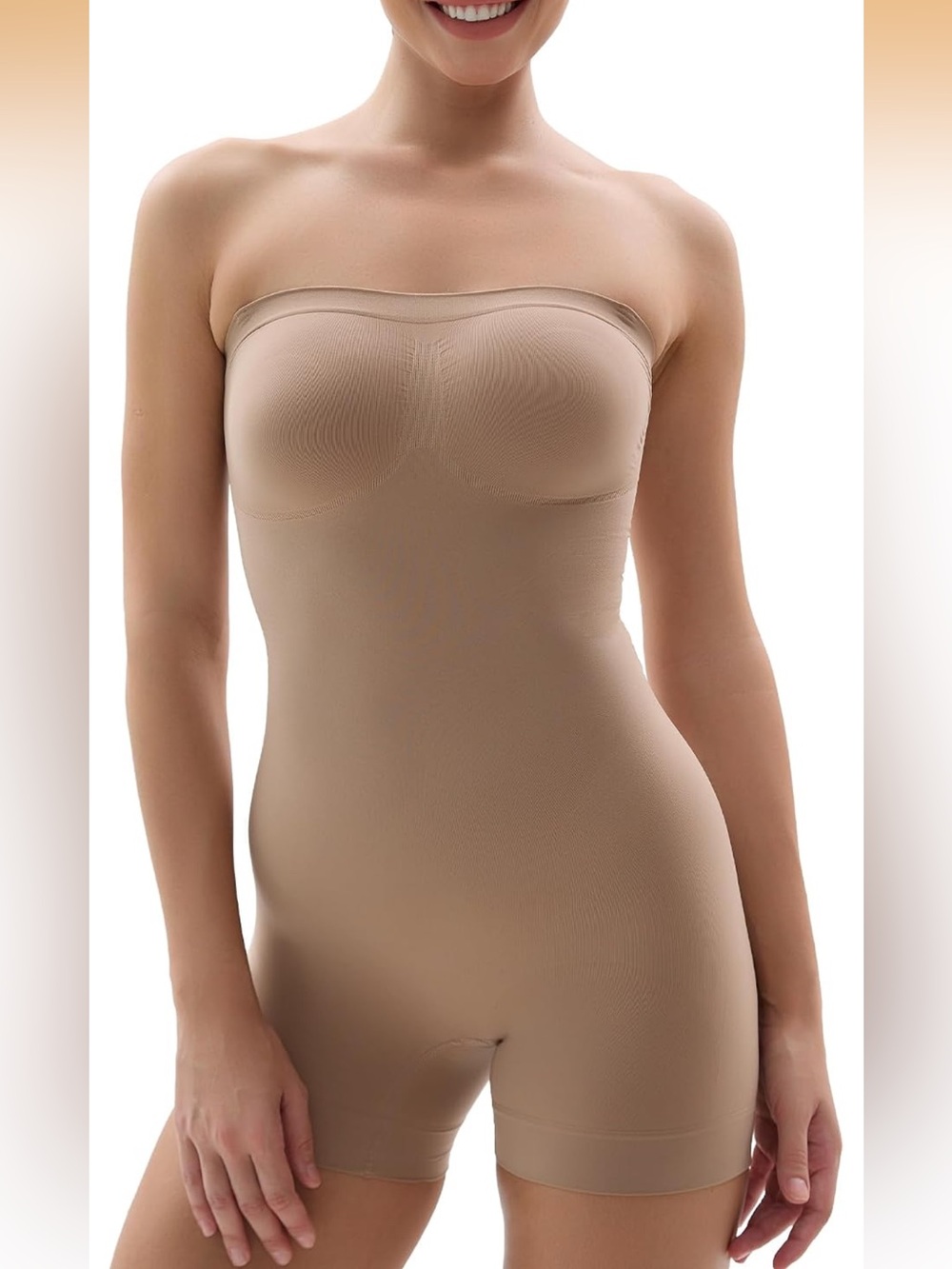 Strapless Shortie Bodysuit Tummy Control Shapewear Seamless. 586/bb12-1:v